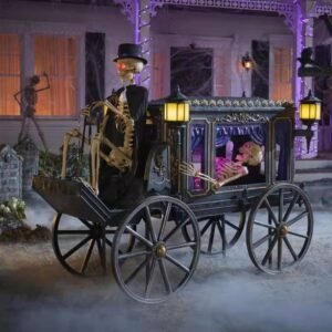 5 ft. Grave & Bones Animated LED Hearse
